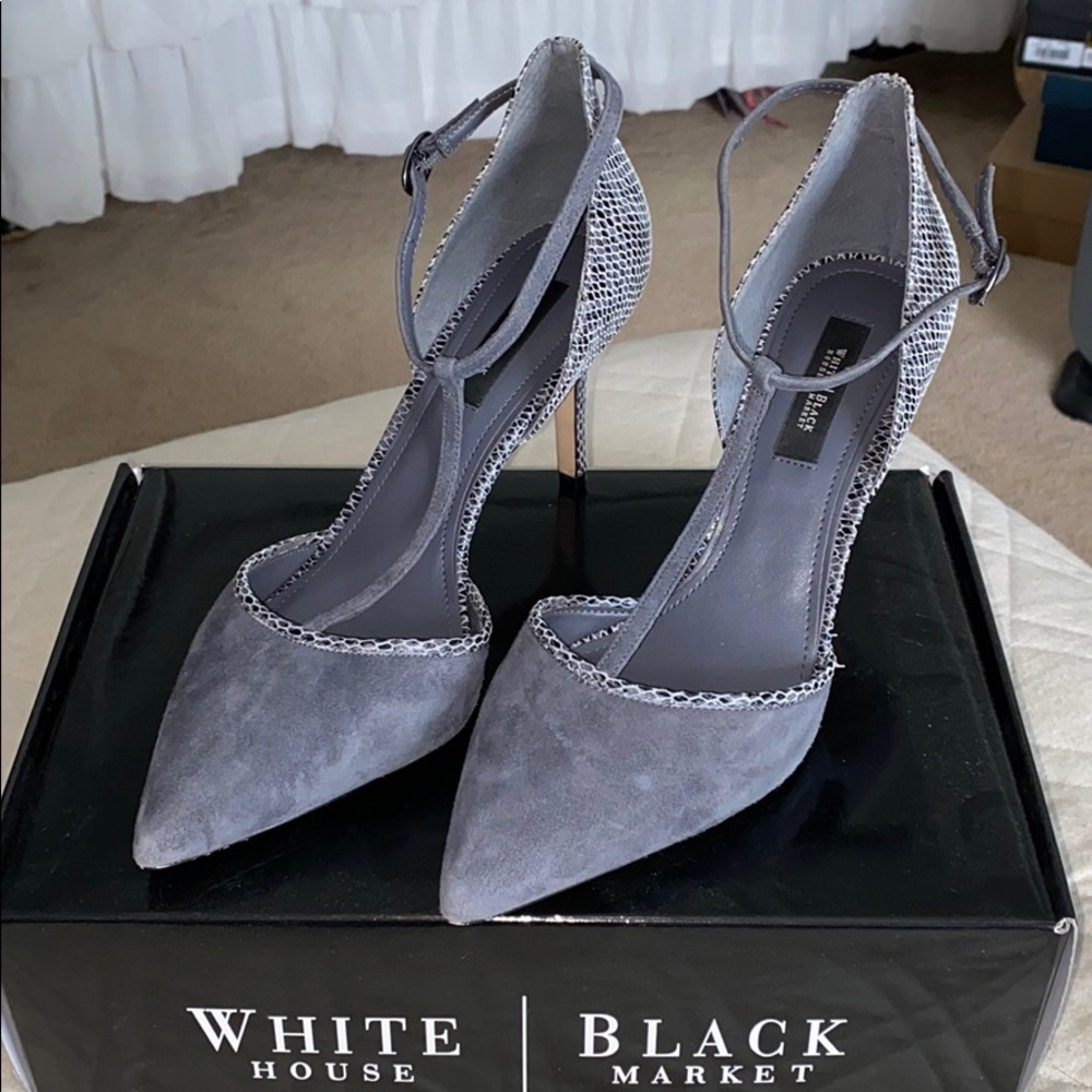 WHBM snakeskin pumps